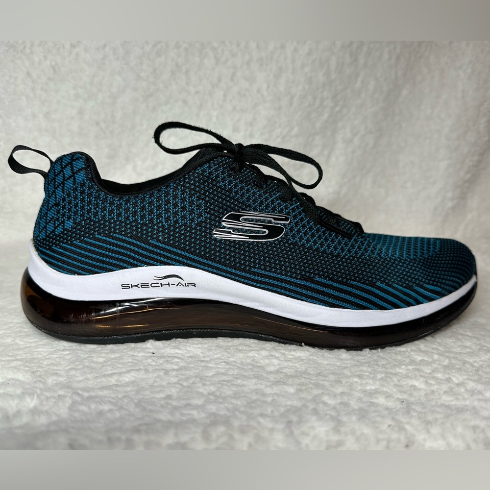 Skechers Air-Cooled Black and Teal Sneakers